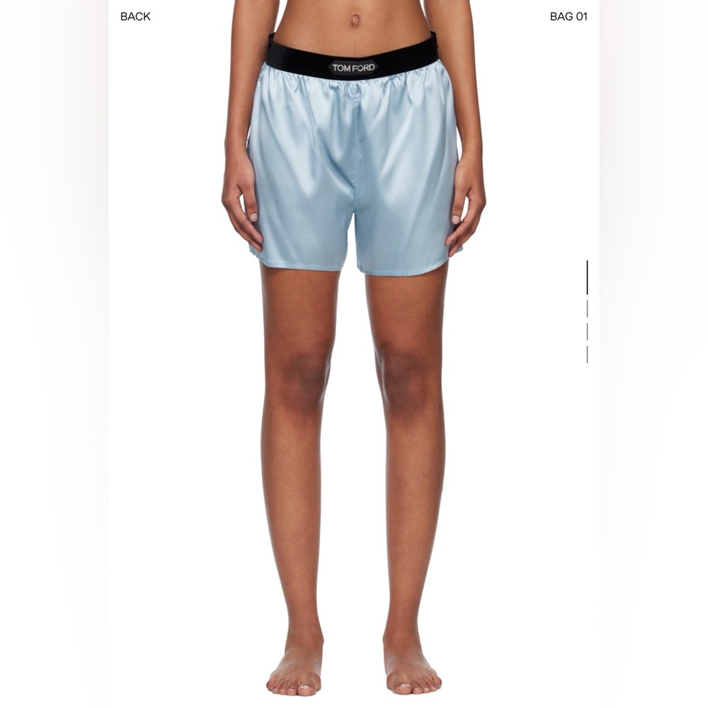 Tom Ford Sky Blue Satin Lounge Shorts
